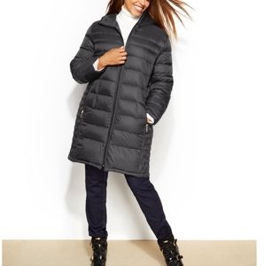 MICHAEL Michael Kors Packable Down Jacket, Gunmetal Size Small
